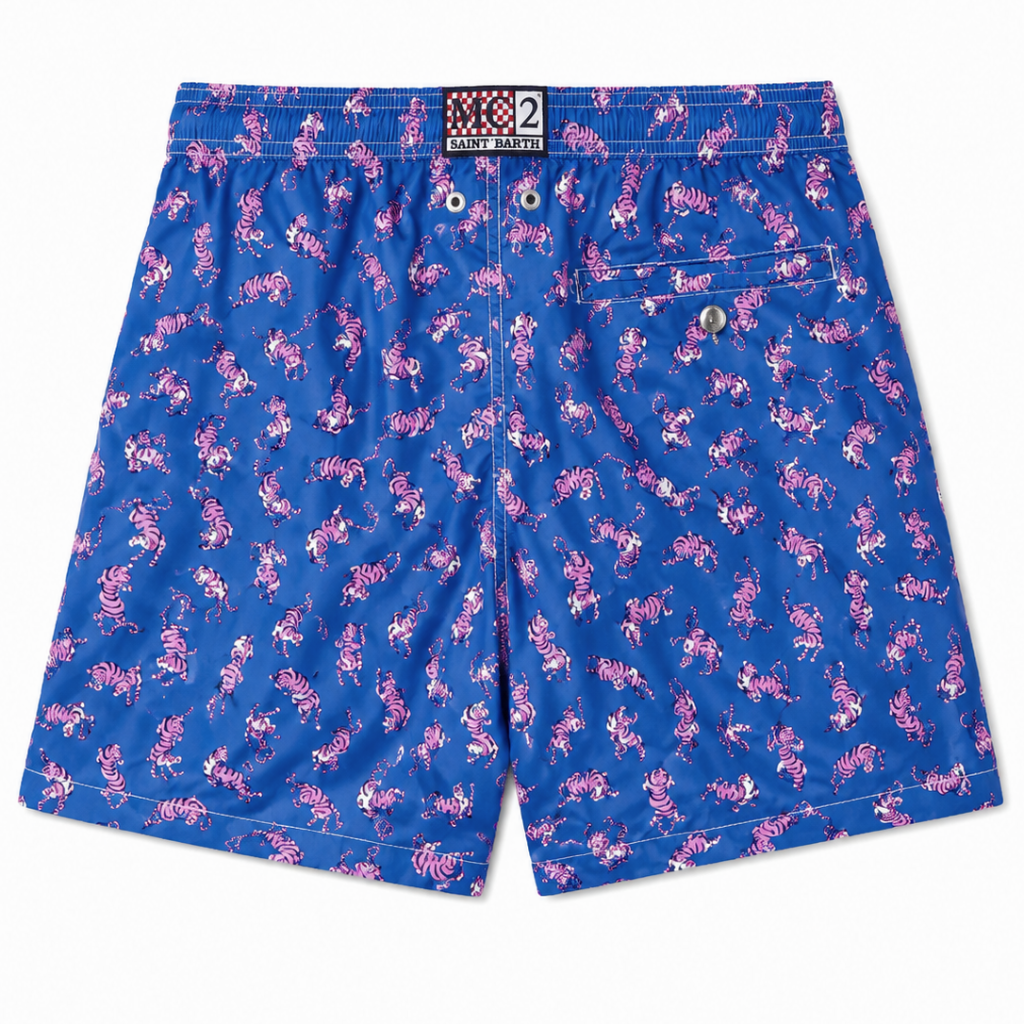 MC2 Saint Barth Man Swimsuit Tiger Tail Blue