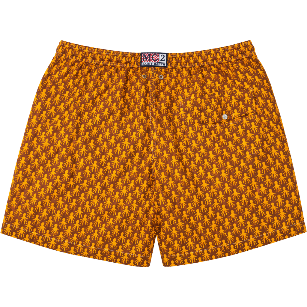 MC2 Saint Barth Man Swimsuit Vorago Octopus Brown