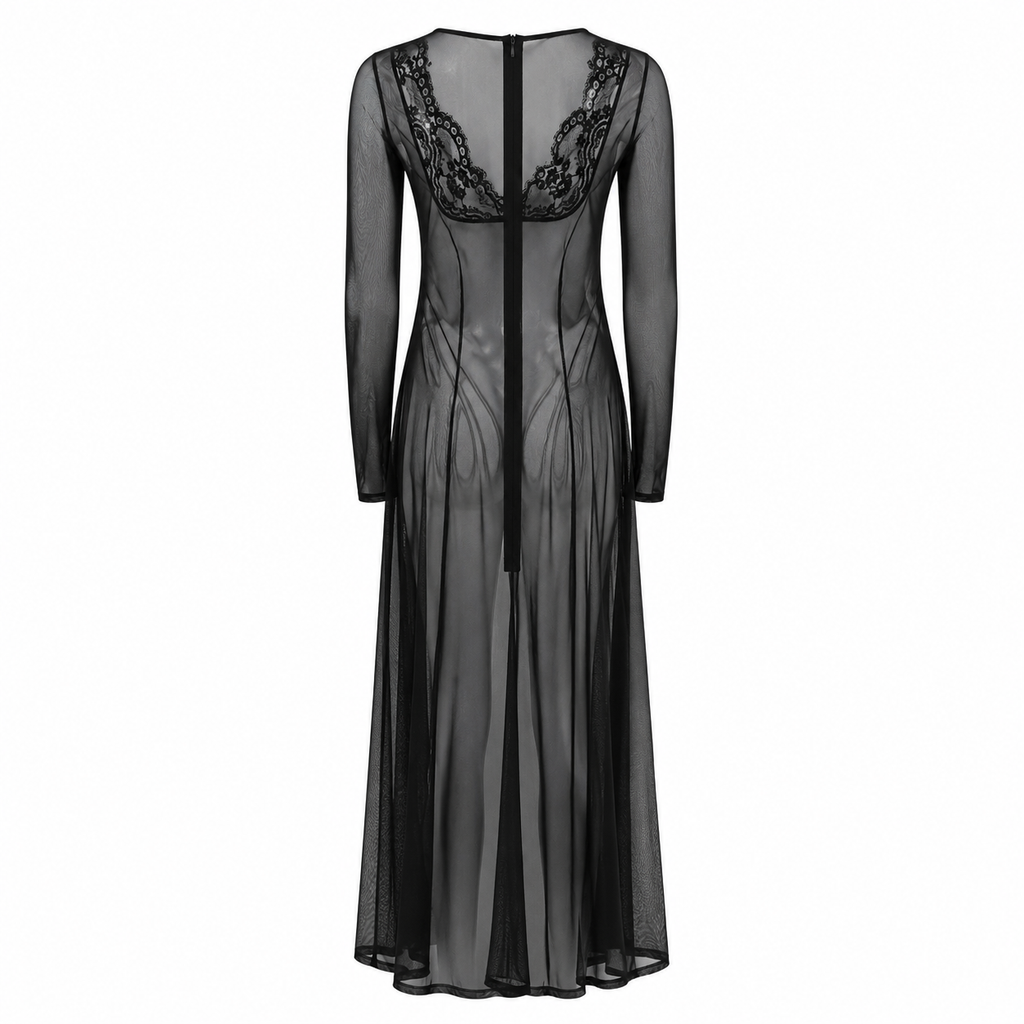 Dolce & Gabbana Woman Dress Semitrasparente Long Black