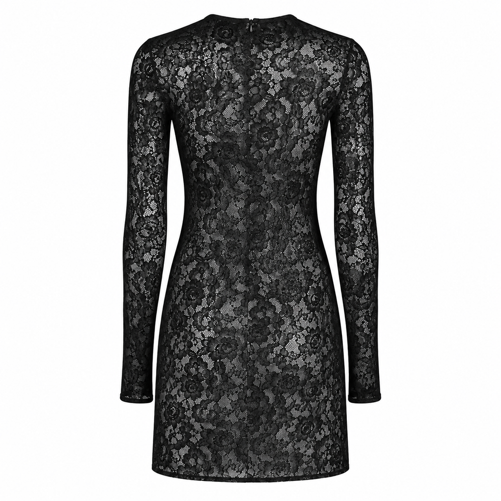 Dolce & Gabbana Man Dress Semitrasparente Sleeve Long Black