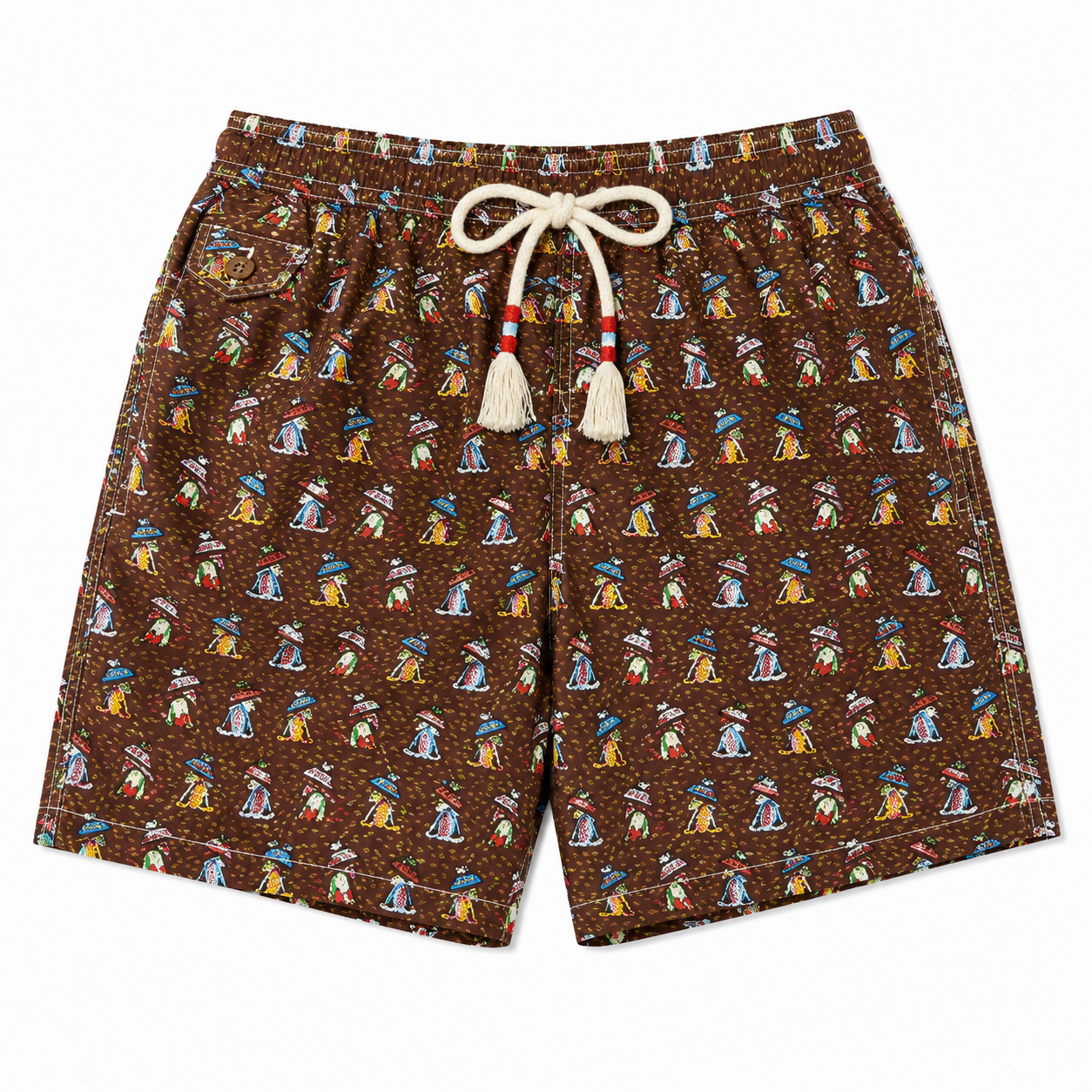 MC2 Saint Barth Man Swimsuit Monkey Parasol Brown