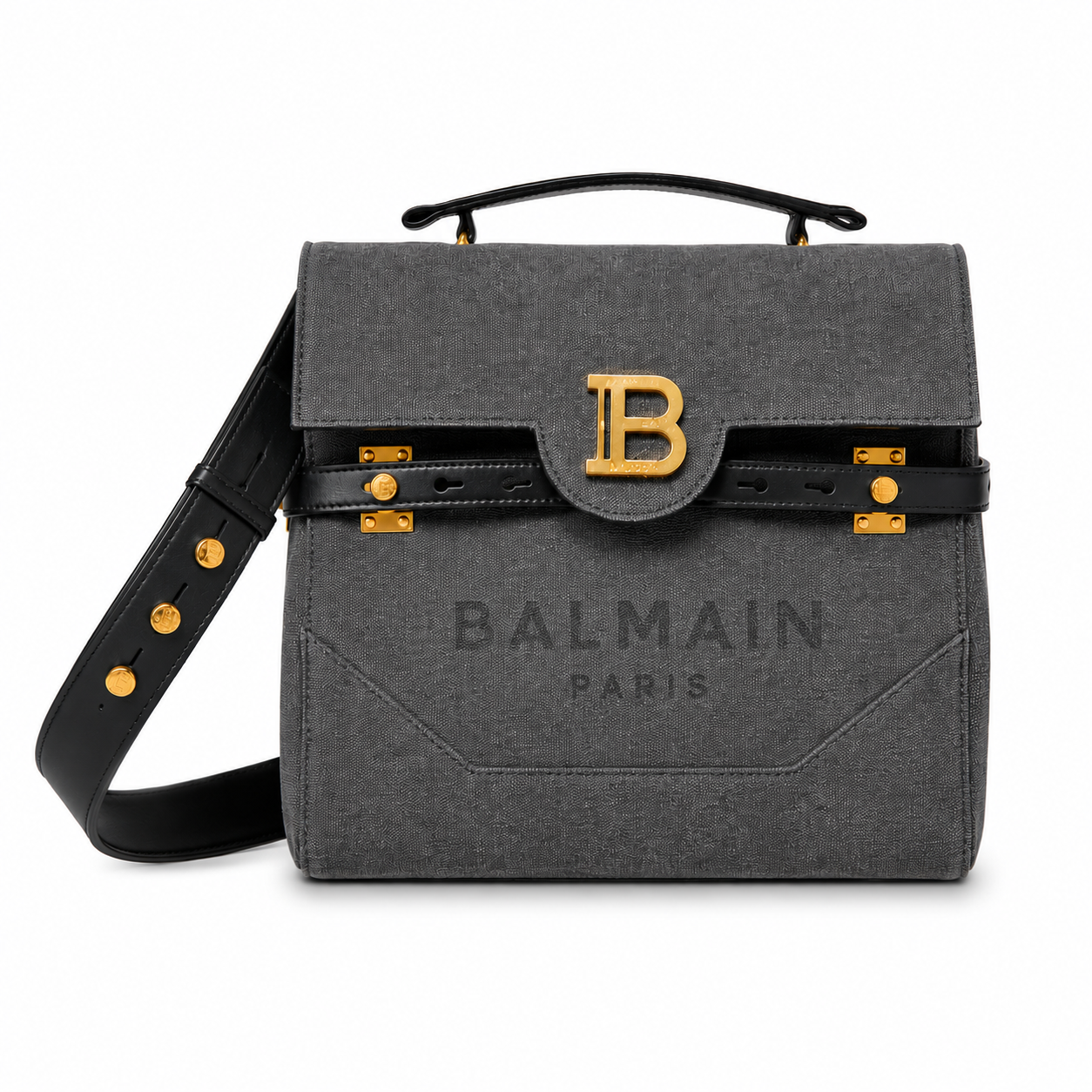 Balmain Woman b-buzz Handle Bag Tela Black