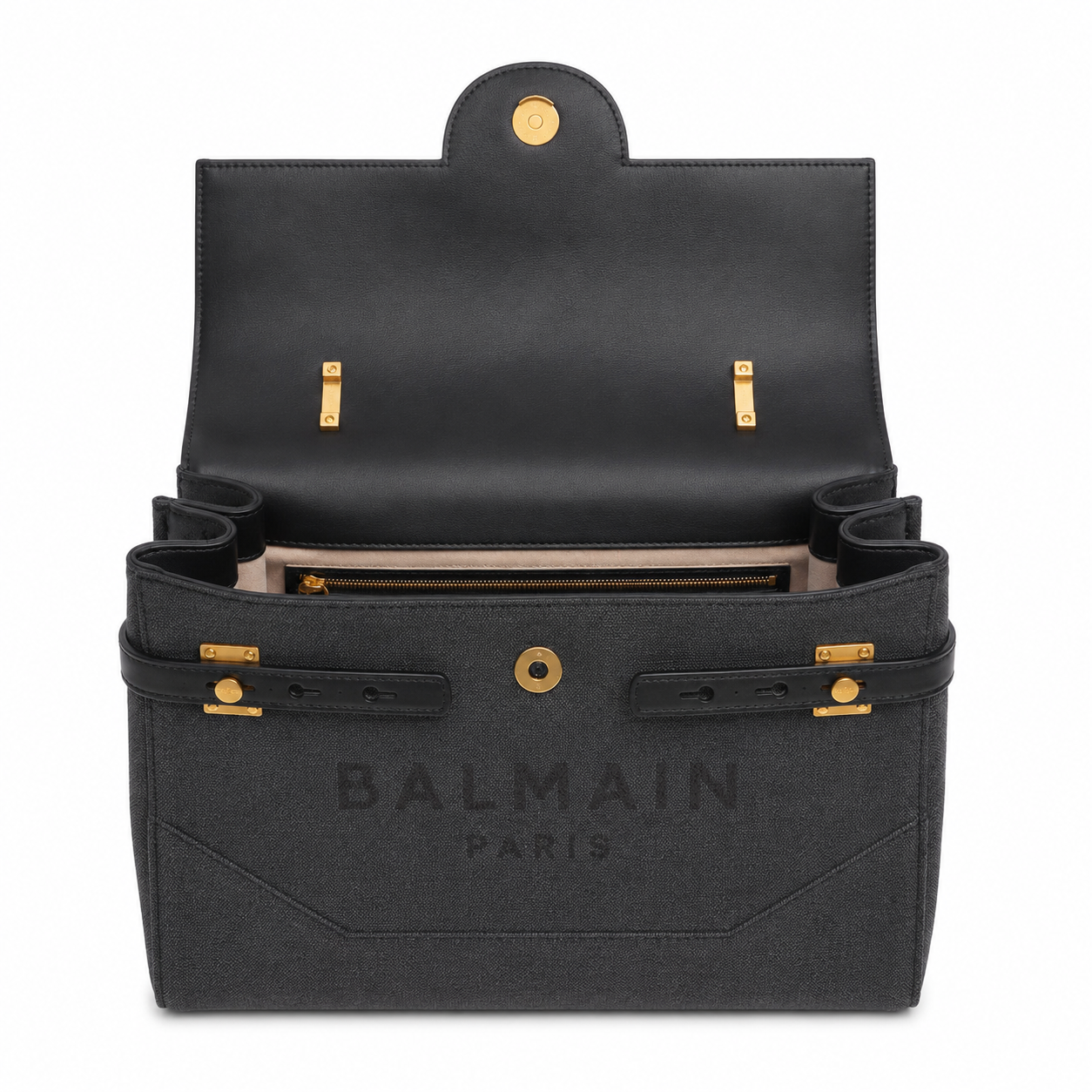 Balmain Woman b-buzz Handle Bag Tela Black