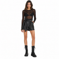 Patrizia Pepe Woman Shorts Leather Black
