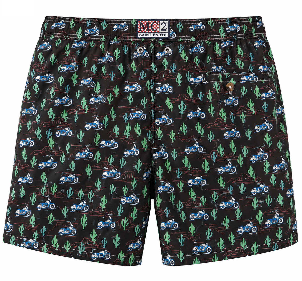 MC2 Saint Barth Man Micro Patterned Coast Swimwear Black