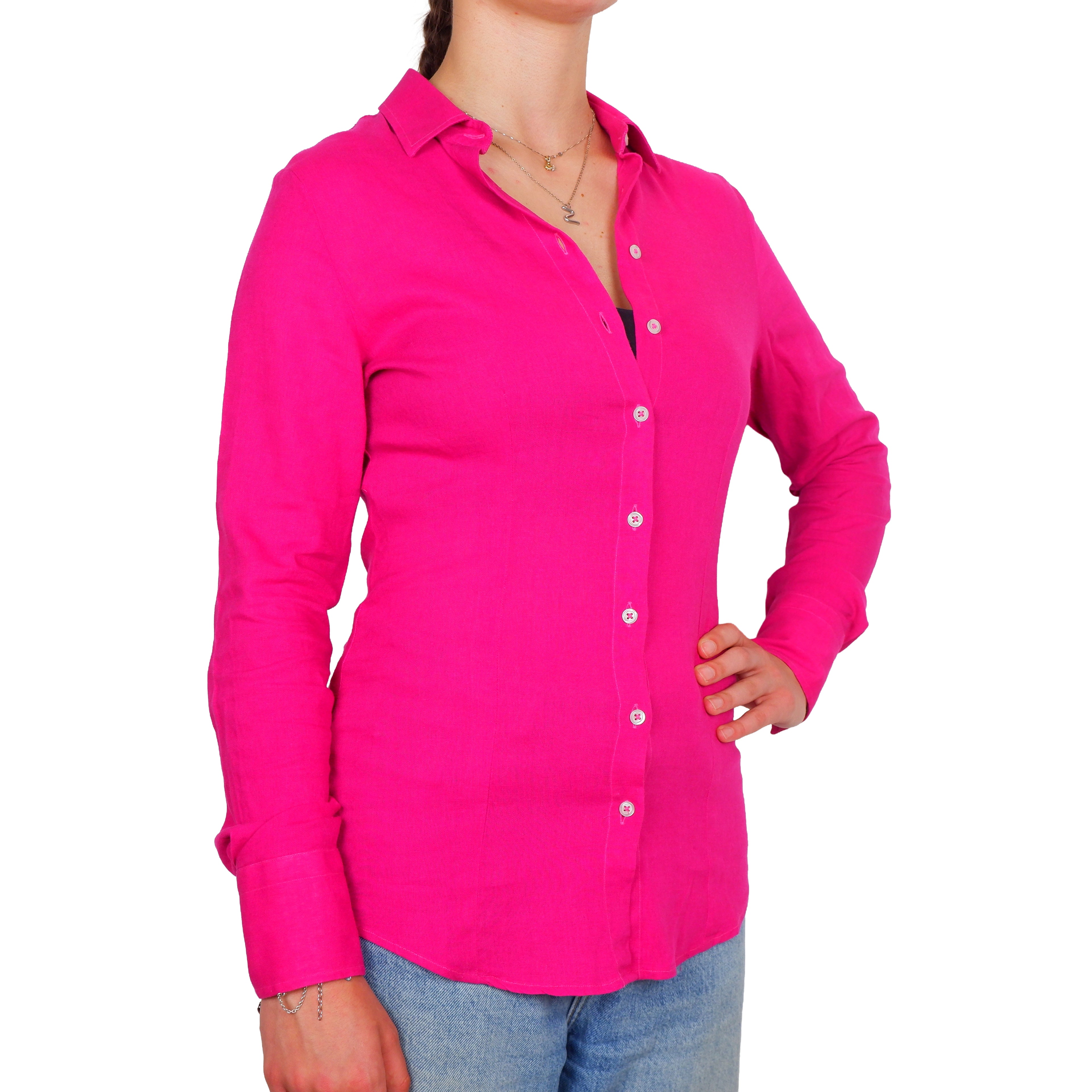 Bagutta Woman Shirt Linen Fuxia Fuchsia