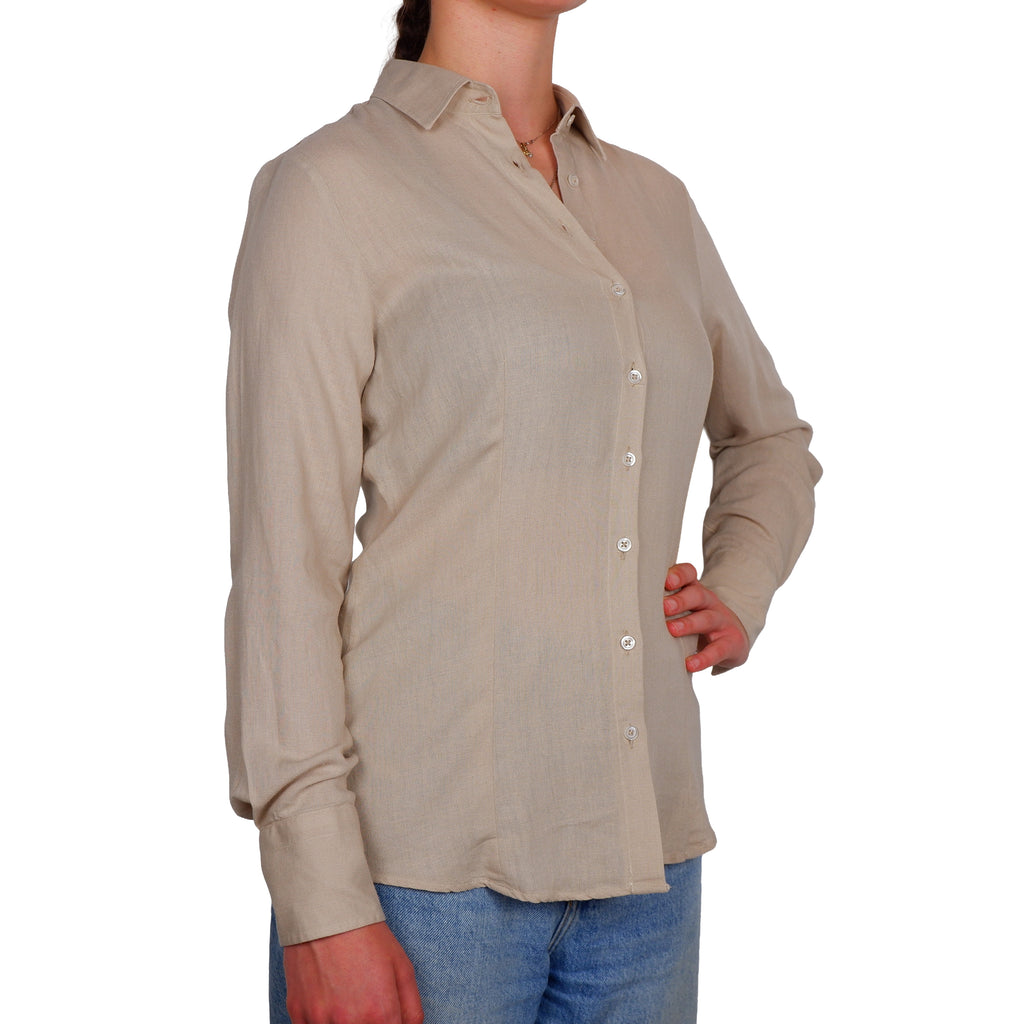 Bagutta Woman Shirt Linen Beige