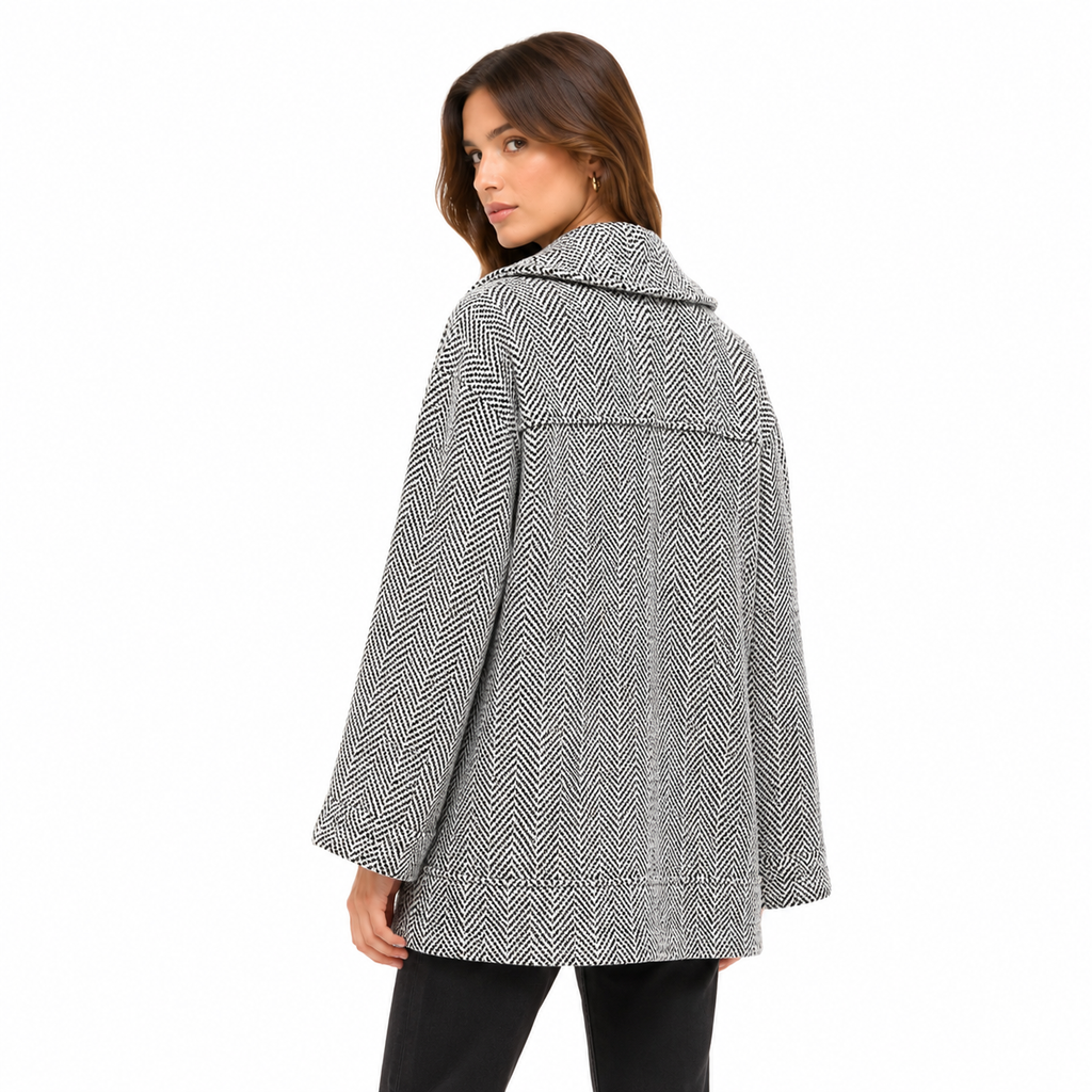 Patrizia Pepe Woman Coat Black Granit White