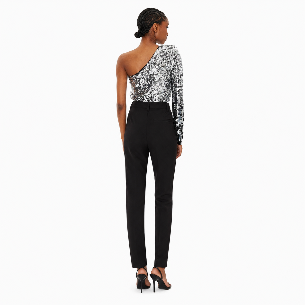 Patrizia Pepe Damen-Body Pailletten Grau