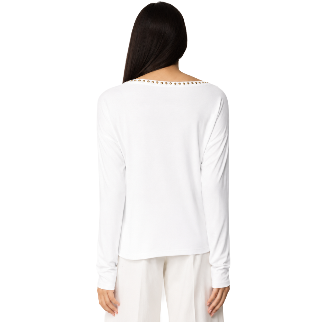 Patrizia Pepe Damen Langarmshirt Weiß
