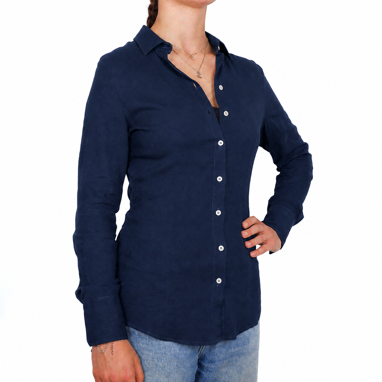 Bagutta Woman Shirt Linen Night Blue