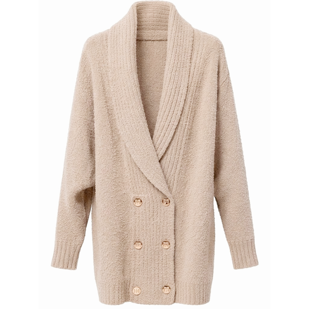 Elisabetta Franchi Woman Coat Cappuccino Double-Breasted Camel