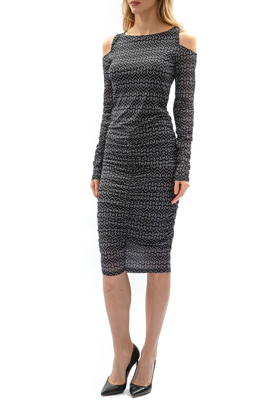 Patrizia Pepe Woman Dress Print Monogram Black