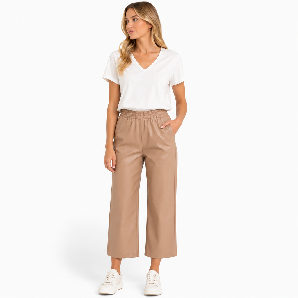 Pinko Woman Trousers Leather Brown
