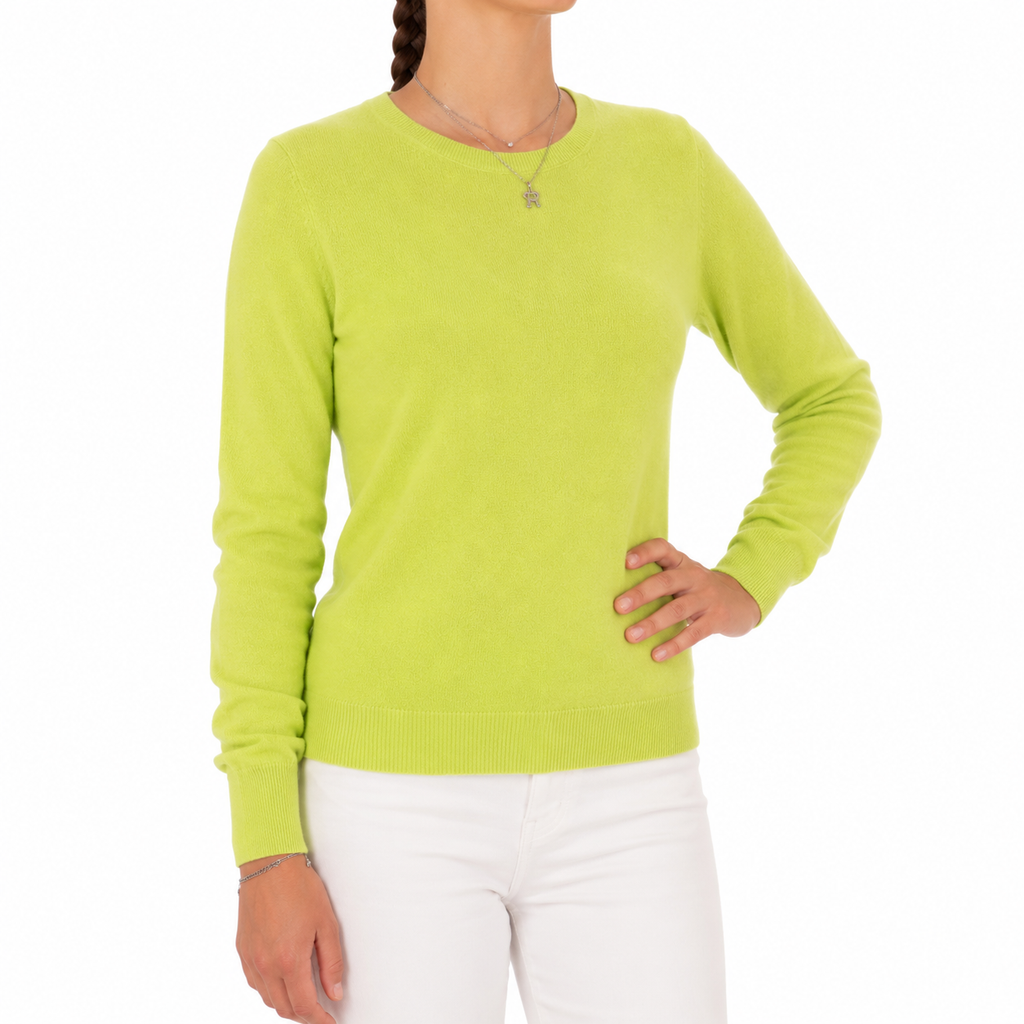 Emilio Romanelli Woman Knit Cashmere Crew Neck Yellow