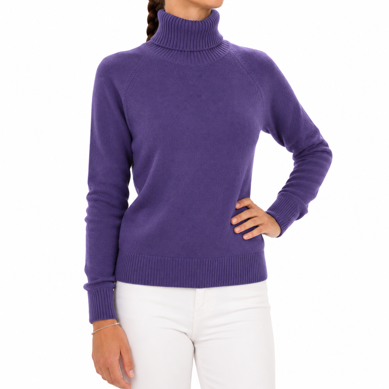 Emilio Romanelli Woman Knit Cashmere Turtleneck Purple