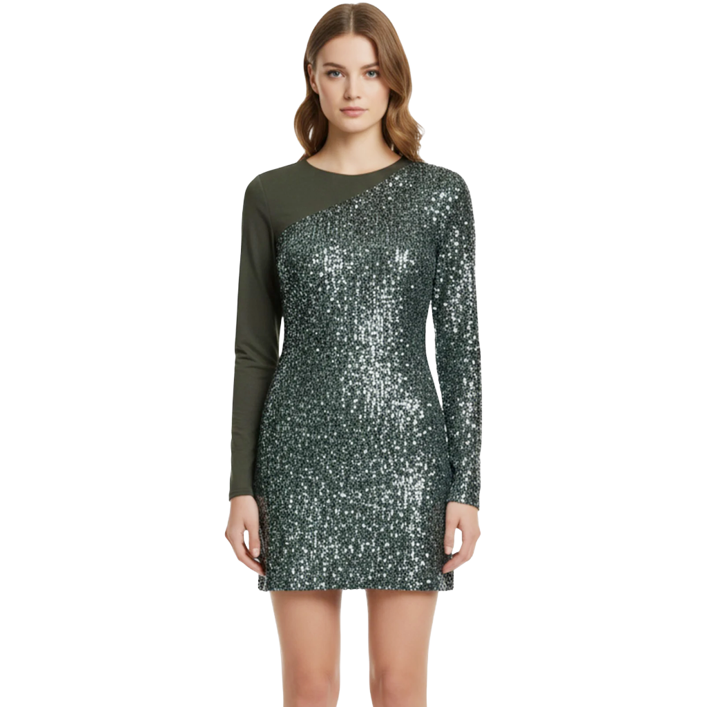Pinko Woman Dress Alison Sequins Green