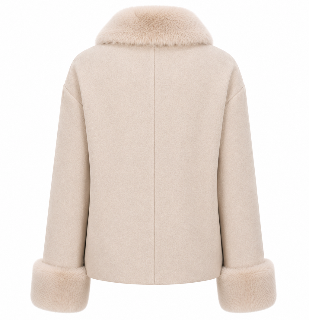 Loro Piana Fabric Woman Coat Short Pelliccia Beige