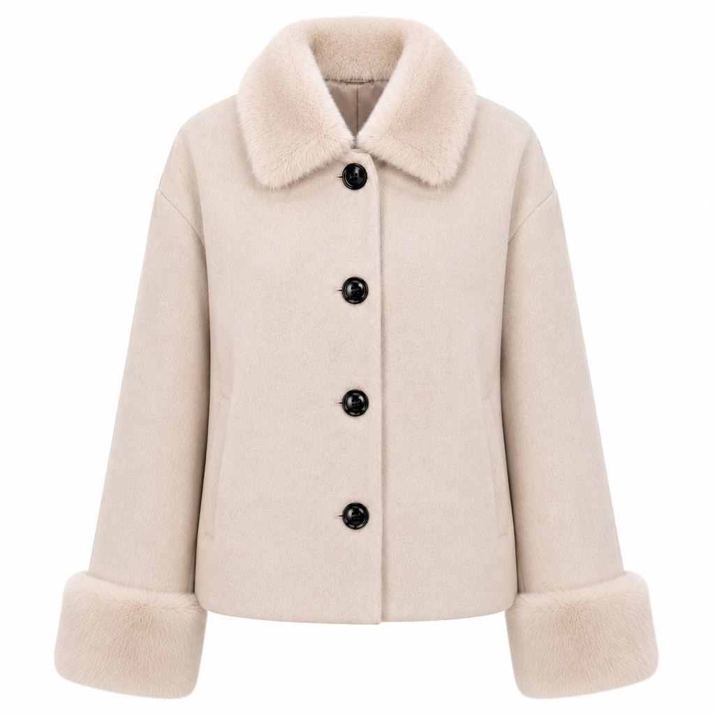 Loro Piana Fabric Woman Coat Short Pelliccia Beige