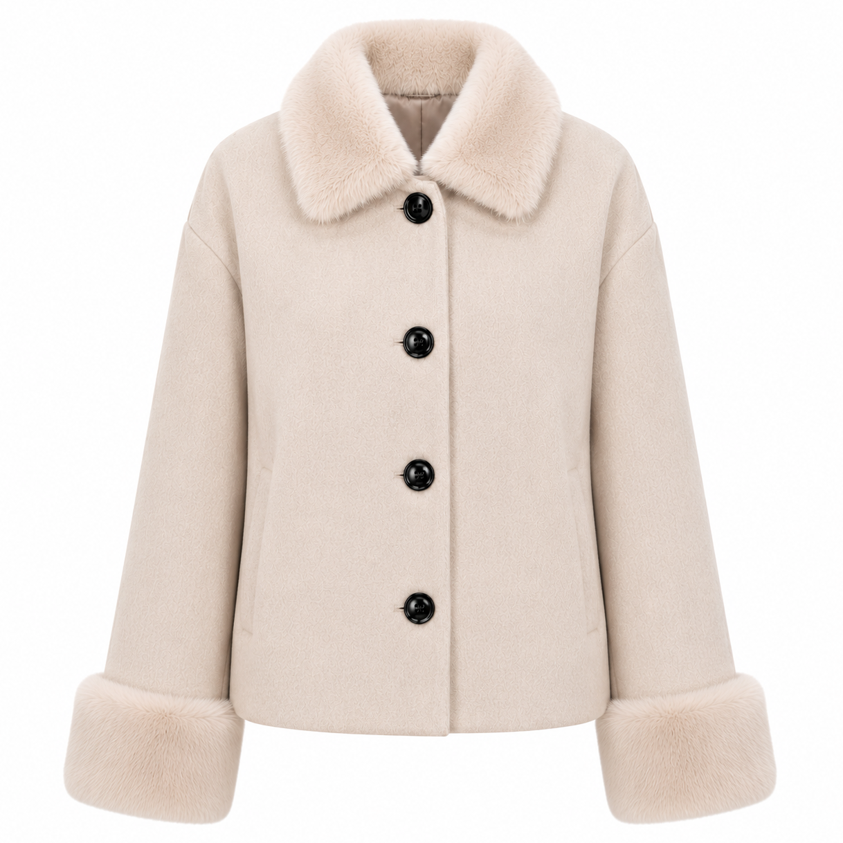 Loro Piana Fabric Woman Coat Short Pelliccia Beige