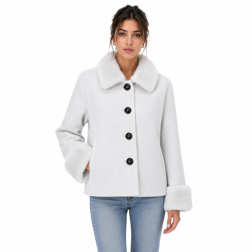 Loro Piana Fabric Woman Coat Short Pelliccia Ice