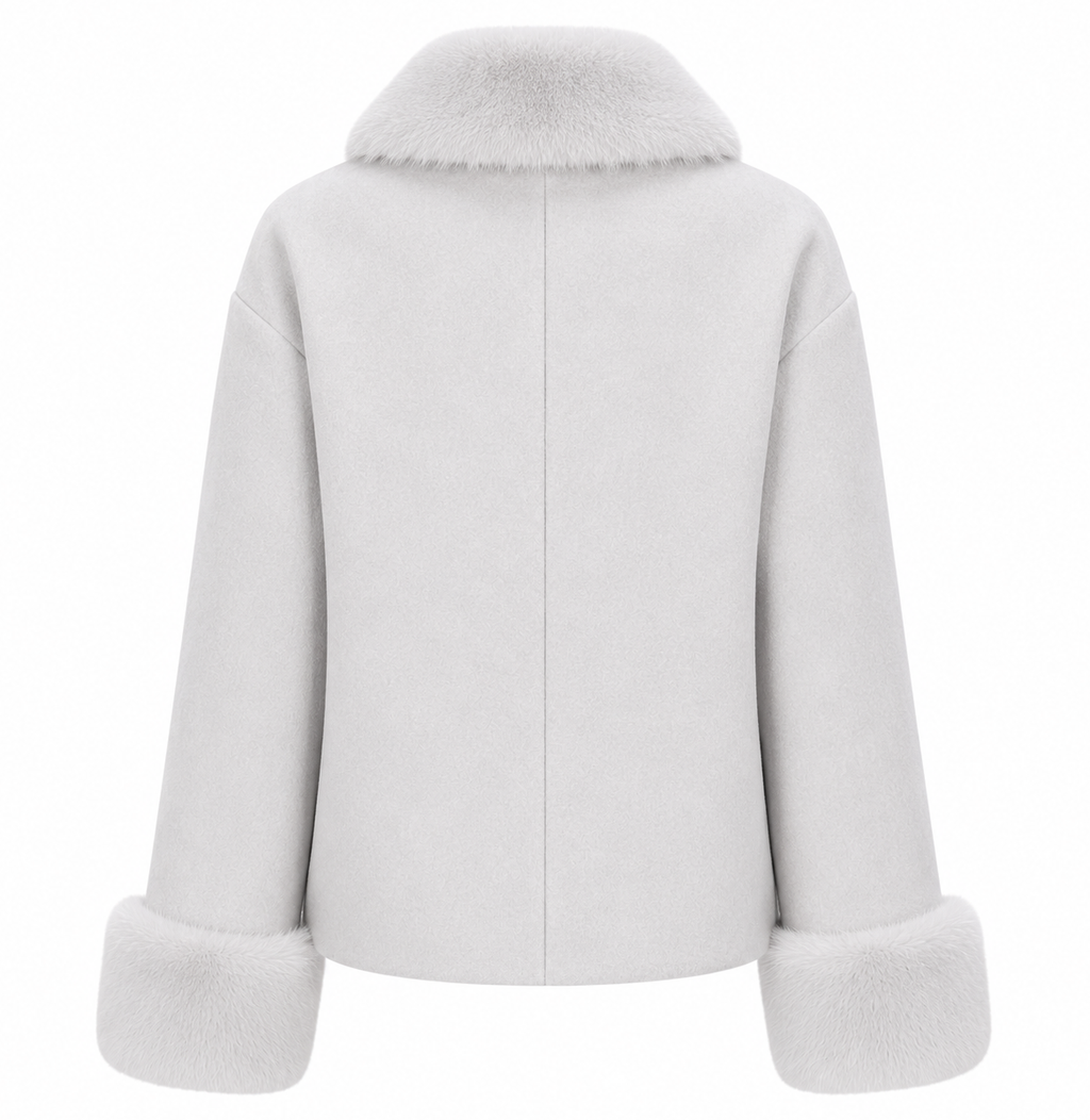 Loro Piana Fabric Woman Coat Short Pelliccia Ice