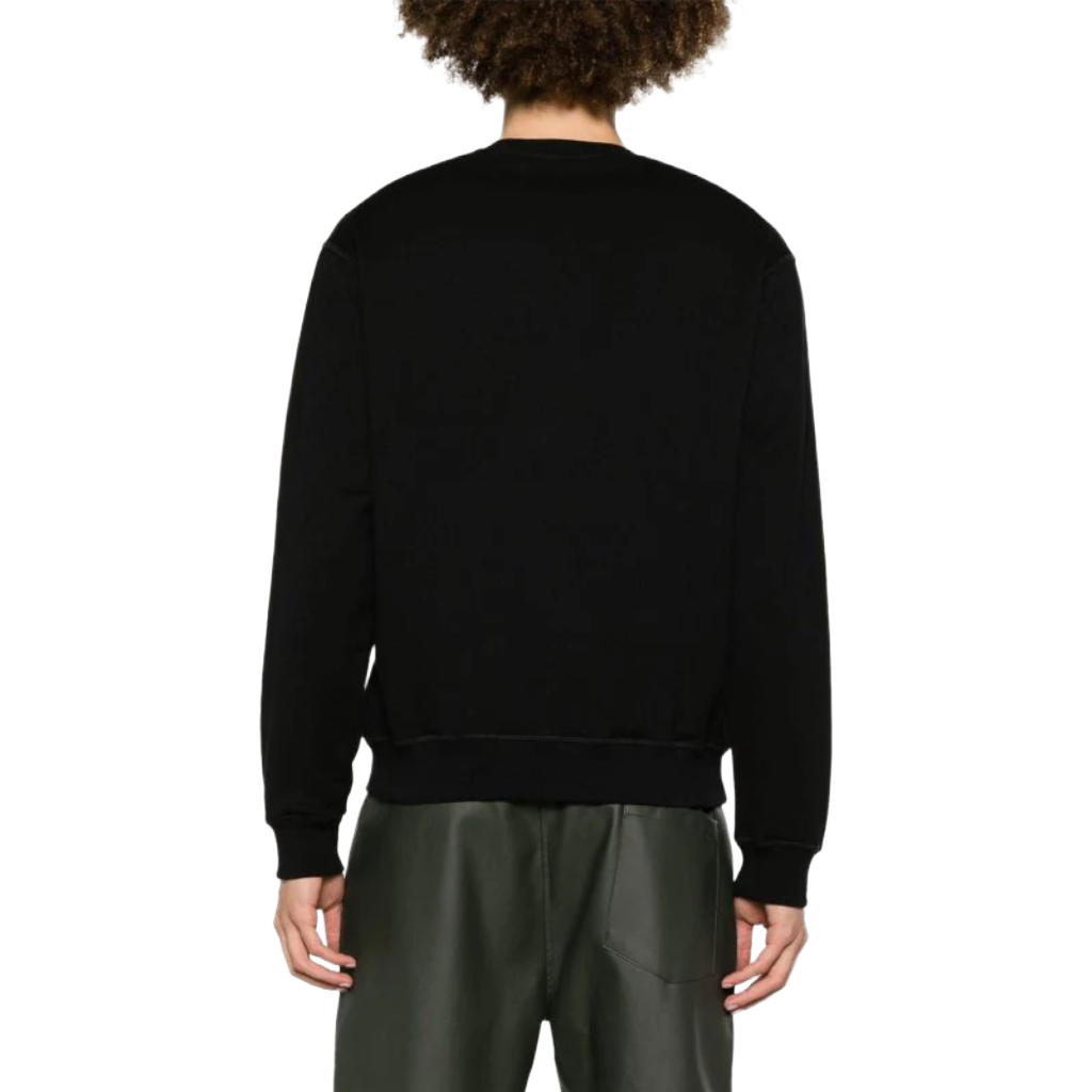 Dsquared2 Herren Sweatshirt Rundhals-Ausschnitt Patch Schwarz