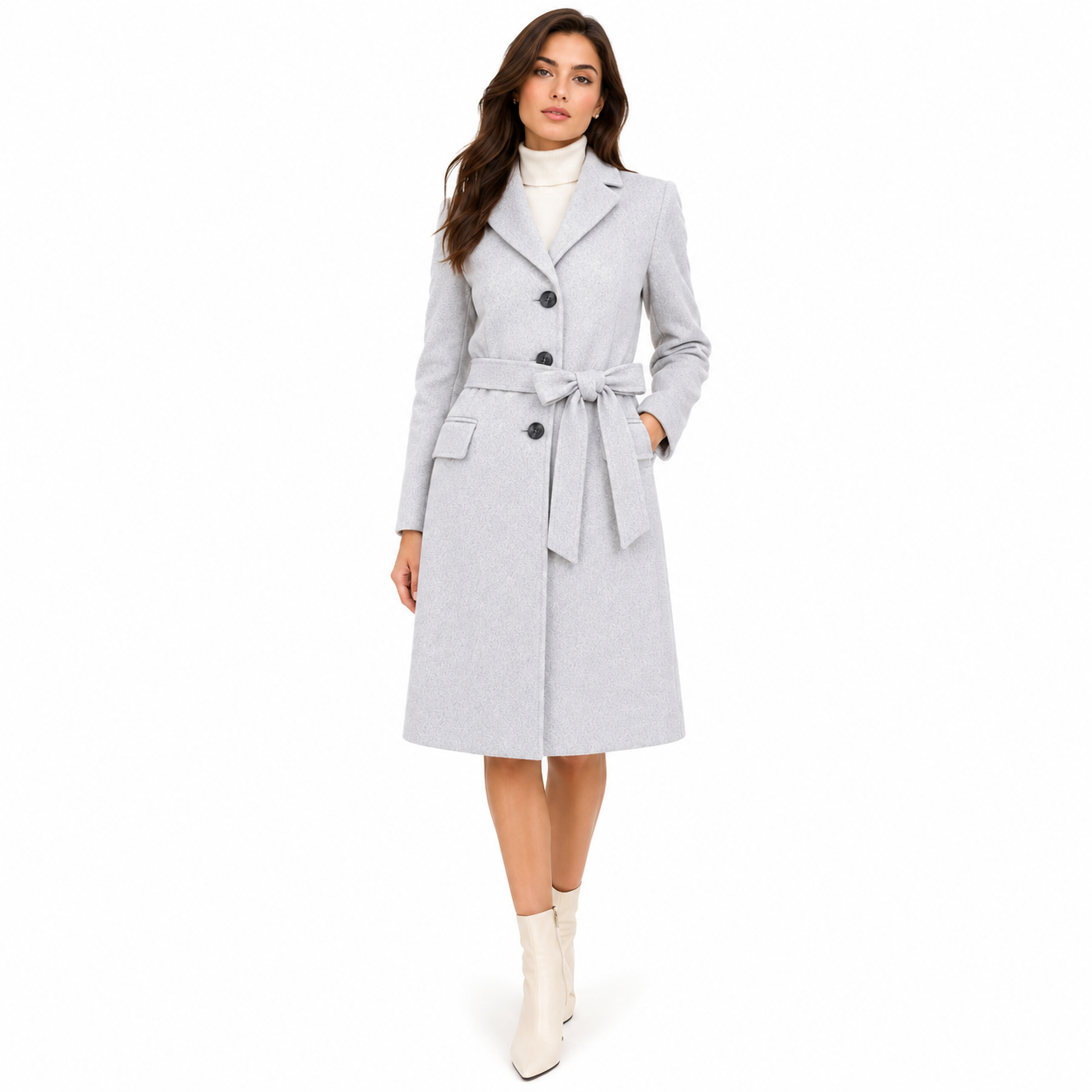Loro Piana Fabric Woman Coat Ghiaccio Ice