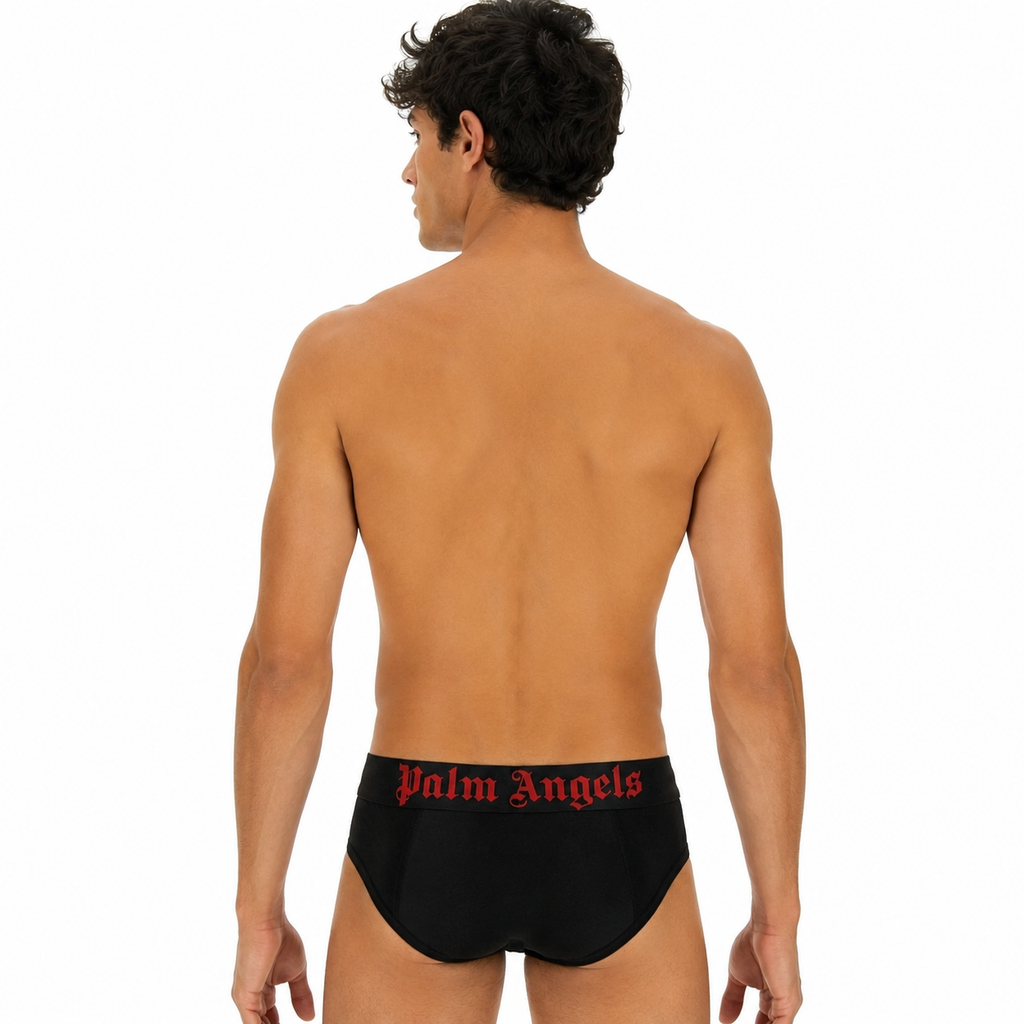 Palm Angels Man Set Bipack Briefs Black