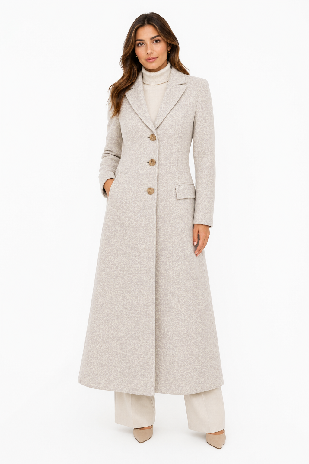 Loro Piana Fabric Woman Coat Long Beige