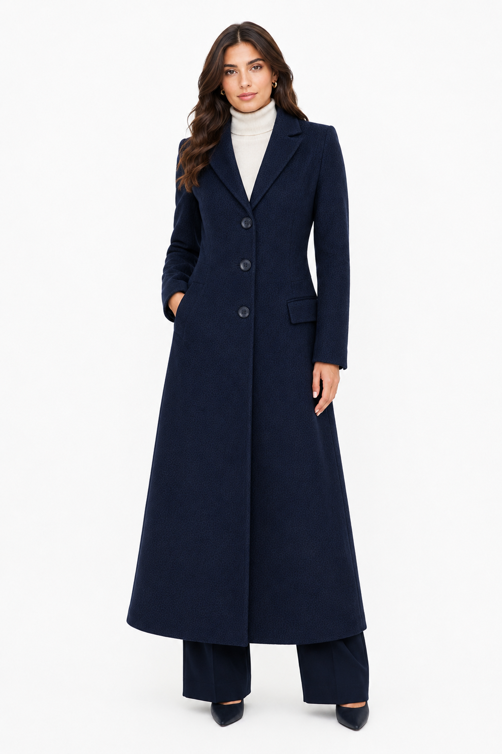 Loro Piana Fabric Woman Coat Long Blue