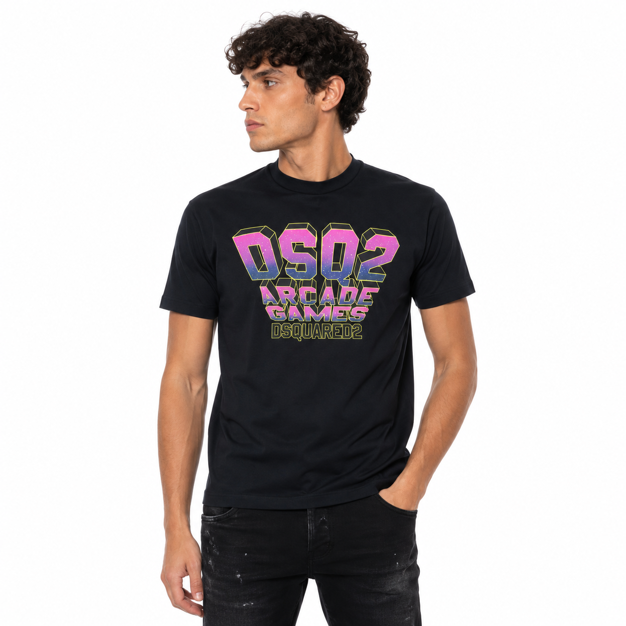 Dsquared2 Man T-Shirt Arcade-Spiele Schwarz