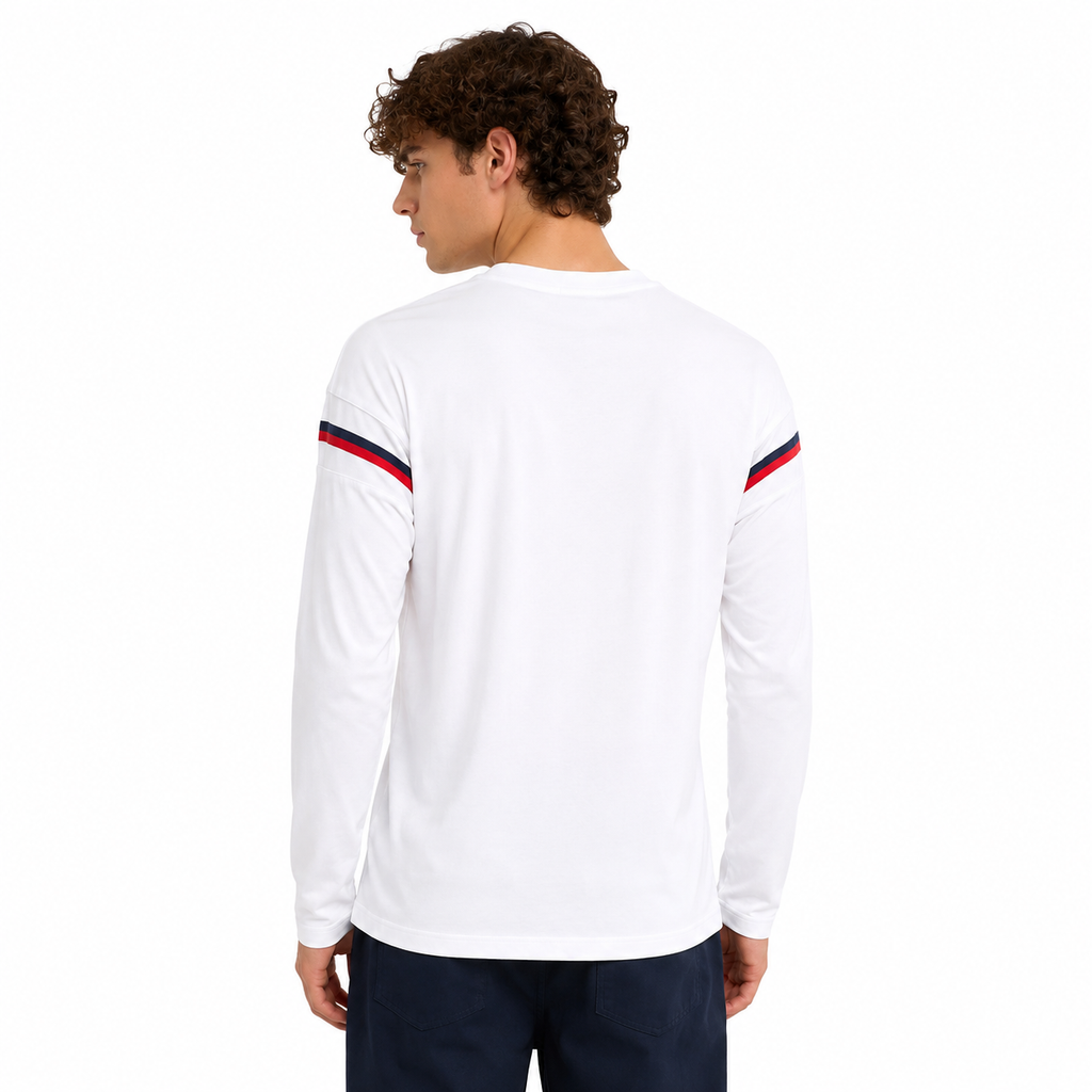 Dsquared2 Man T-Shirt College Cigarette Sleeve Long White