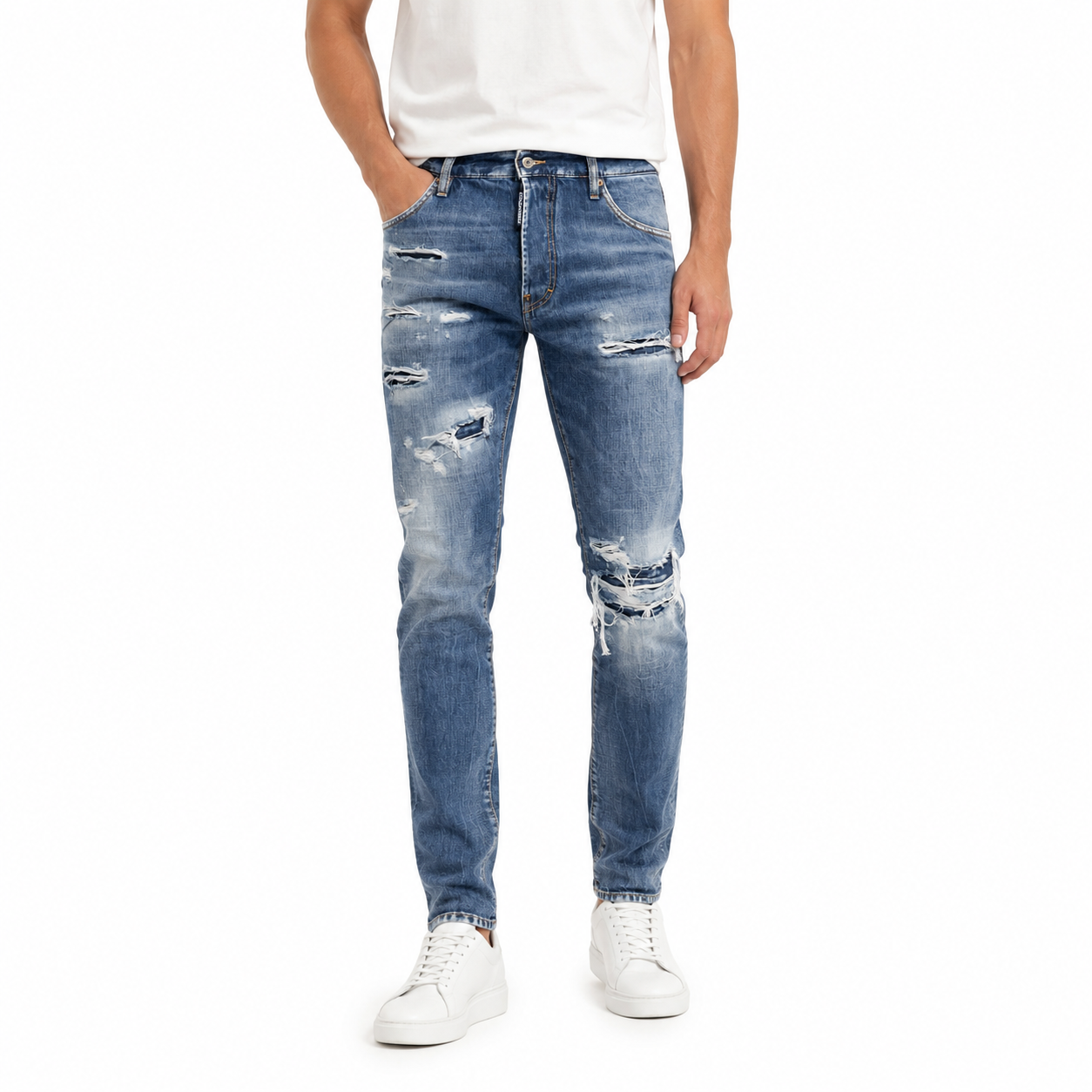 Dsquared2 Man Denim Tagli Denim Blue