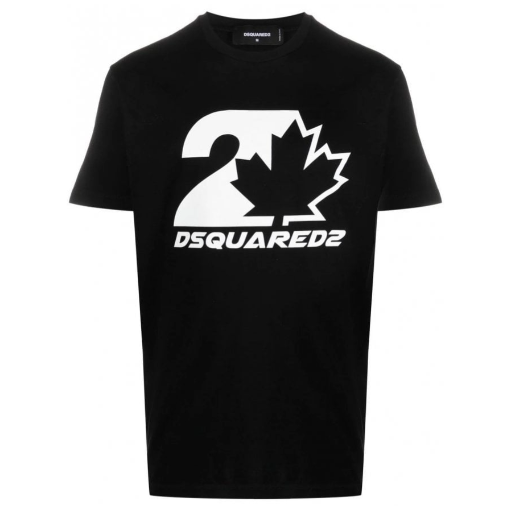 Dsquared2 Man T-Shirt Maple Leaf Black