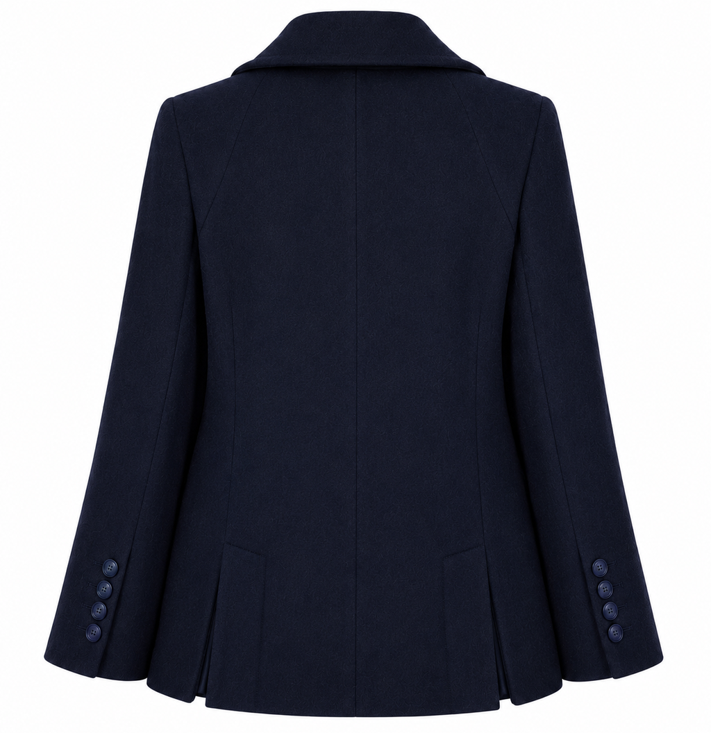 Loro Piana Fabric Woman Coat Short Double-Breasted Blue