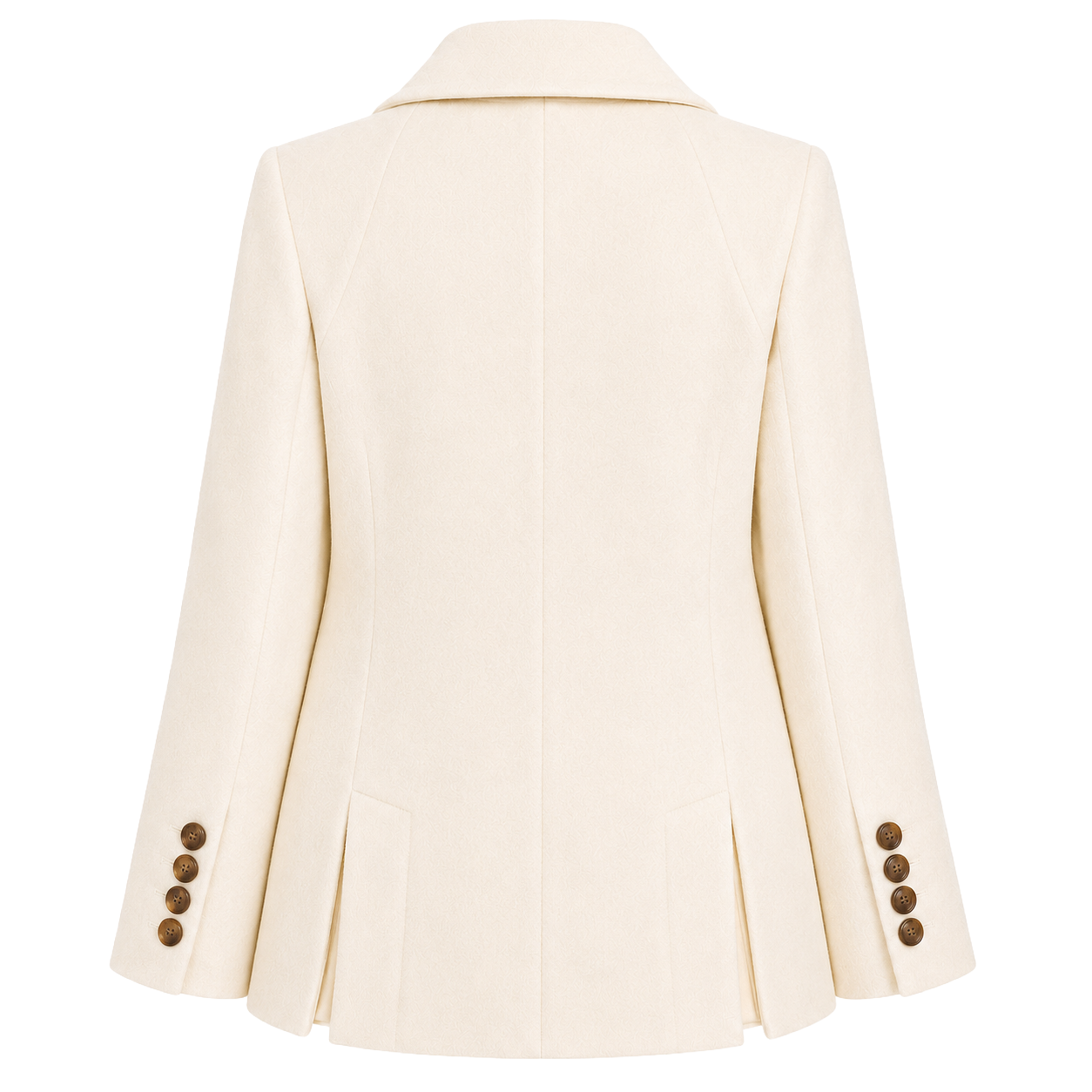 Loro Piana Fabric Woman Coat Short Double-Breasted Cream White