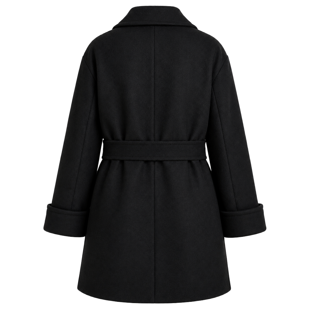 Loro Piana Fabric Woman Coat Peacoat Double-Breasted Black