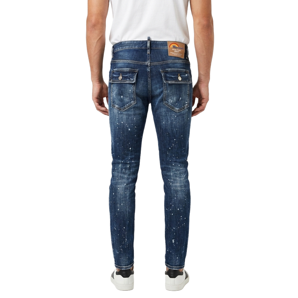Dsquared2 Man Denim Vernice Denim Blue