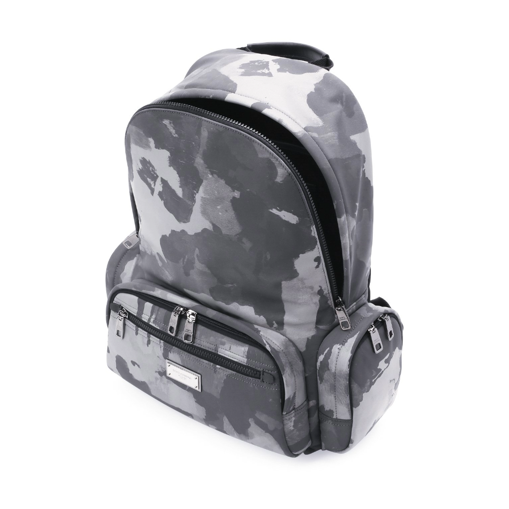 Dolce & Gabbana Man Backpack Military Camo Black White Camouflage