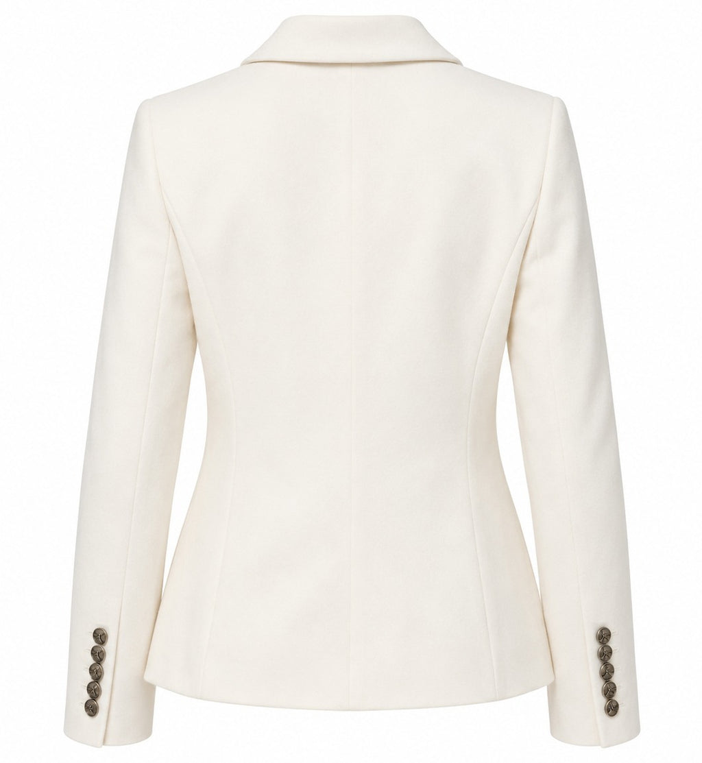 Loro Piana Stoff Damen Doppelreiher Cremeweiß