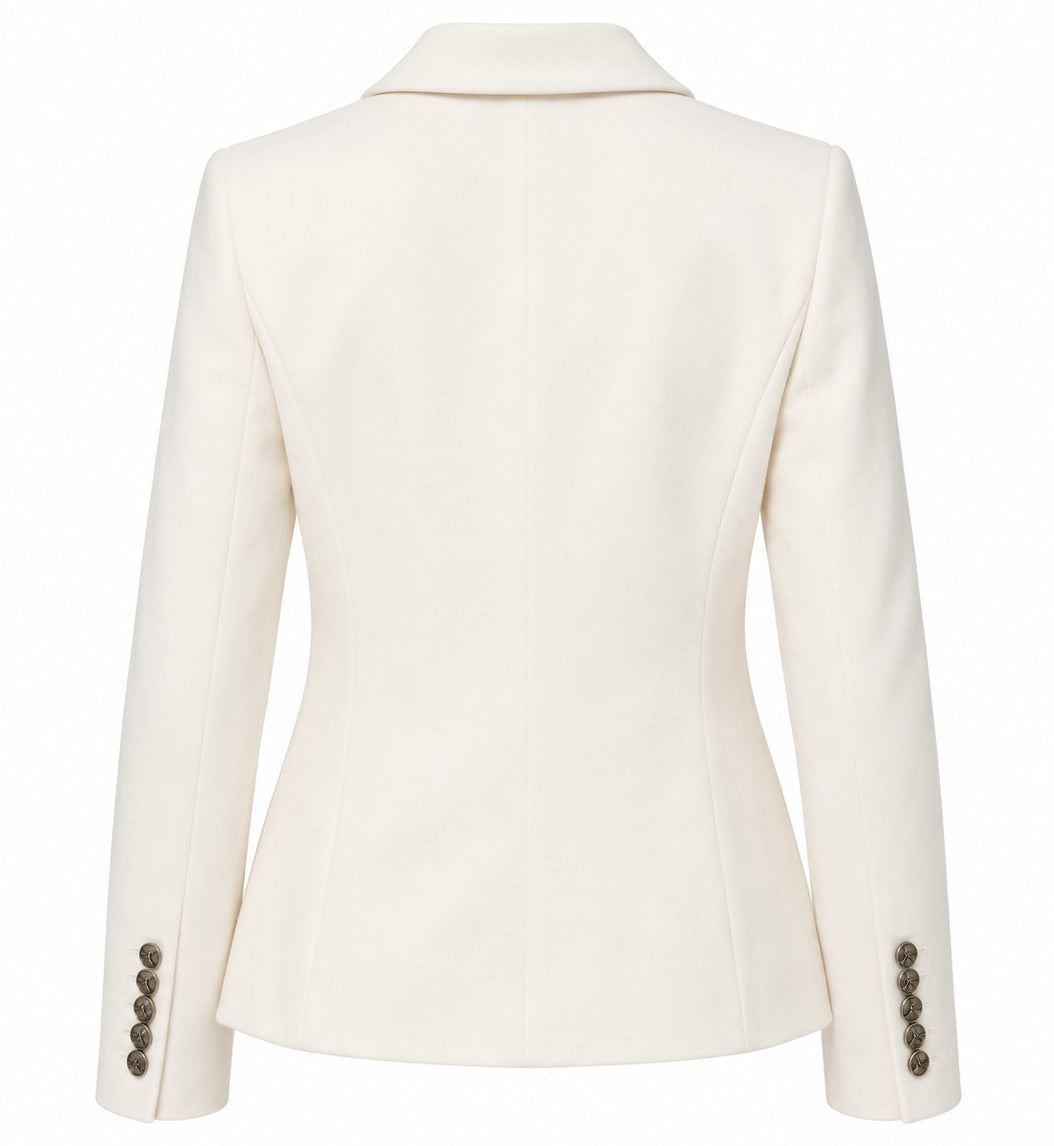 Loro Piana Stoff Damen Doppelreiher Cremeweiß