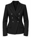 Loro Piana Stoff Damen Jacke Zweireihig Schwarz