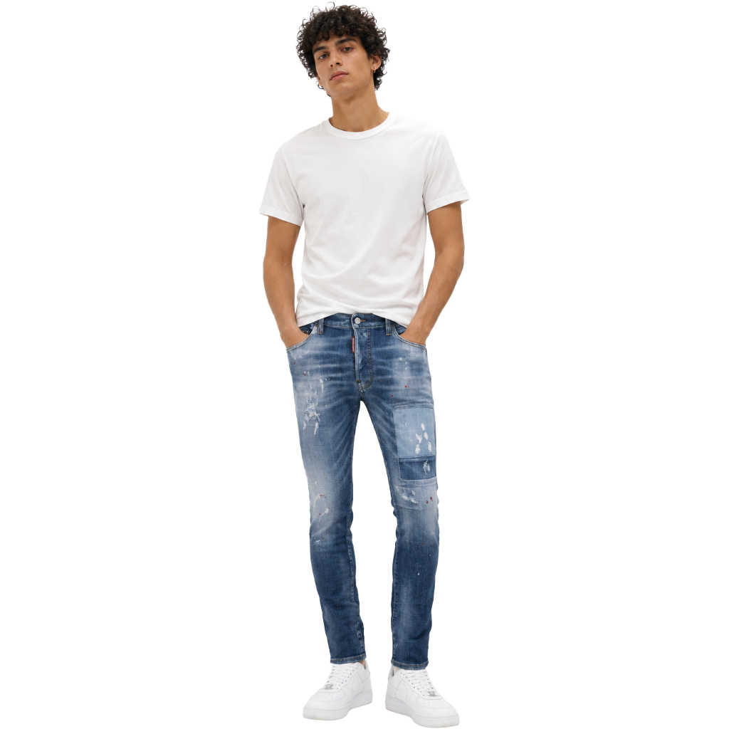 Dsquared2 Man Denim Skater Jeans Blau