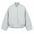 Loro Piana Fabric Woman Bomber Ghiaccio Ice