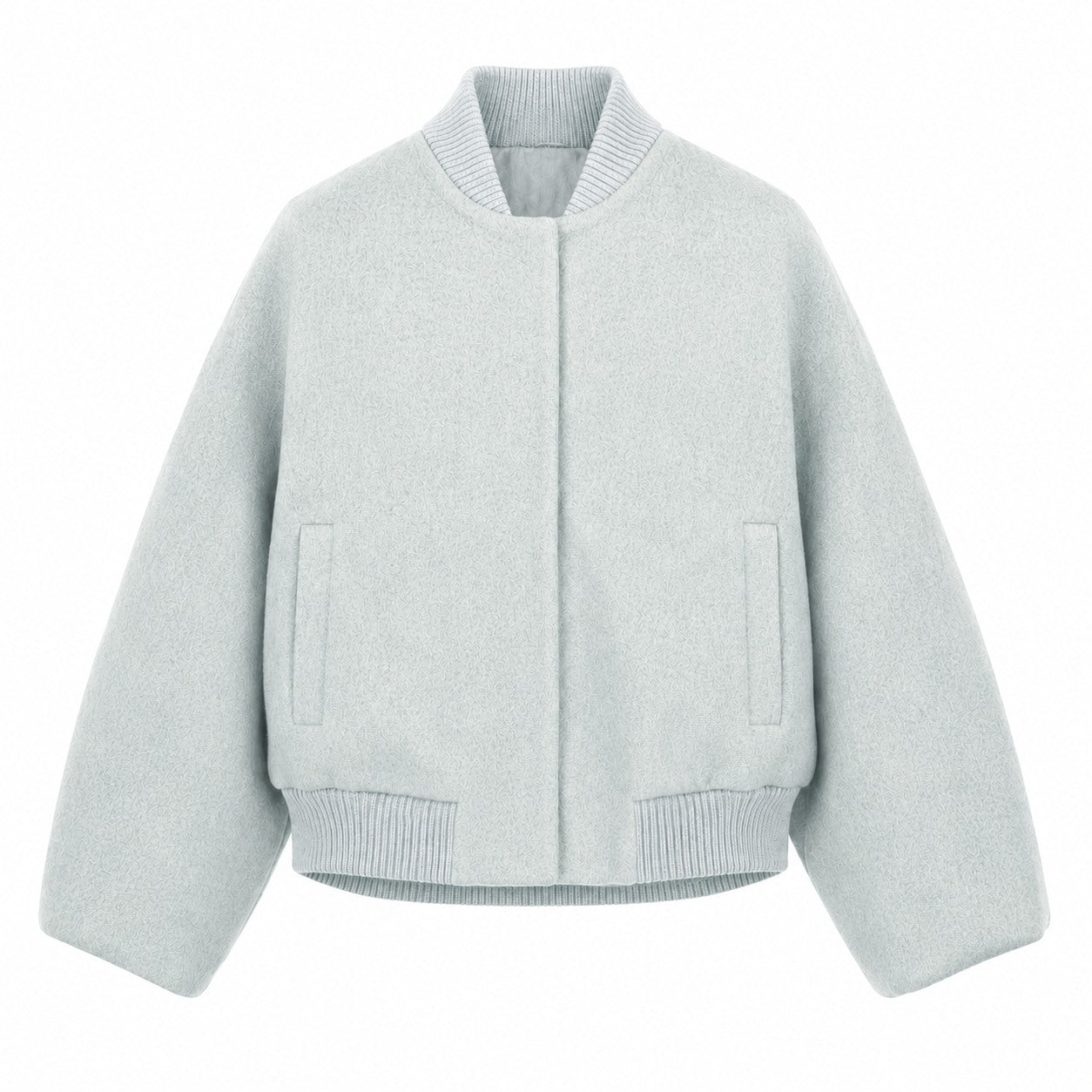 Loro Piana Fabric Woman Bomber Ghiaccio Ice