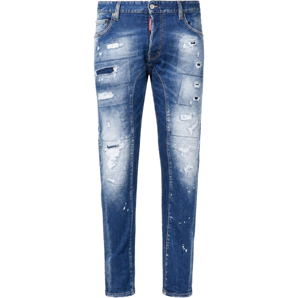 Dsquared2 Man Denim Tidy Biker Jeans Blue