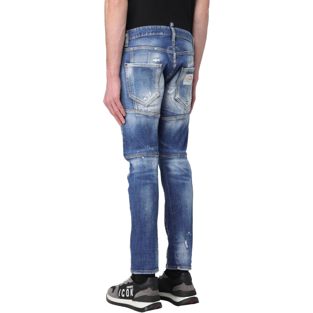 Dsquared2 Man Denim Tidy Biker Jeans Blue