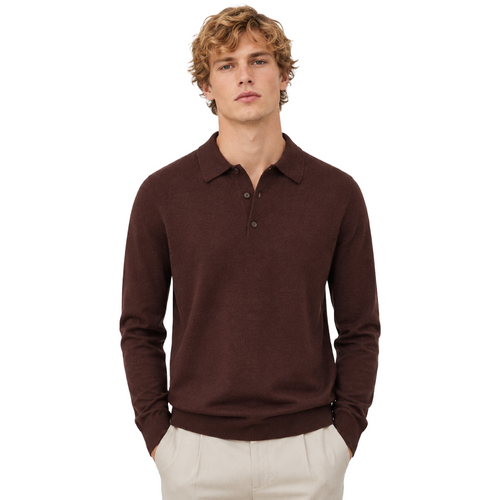 Alpha Studio Man Polo Silk Cashmere Brown