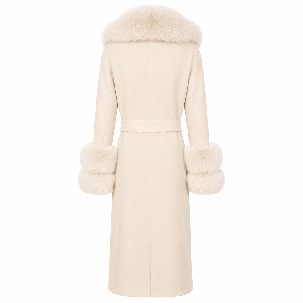 Loro Piana Fabric Woman Coat Pelliccia Beige